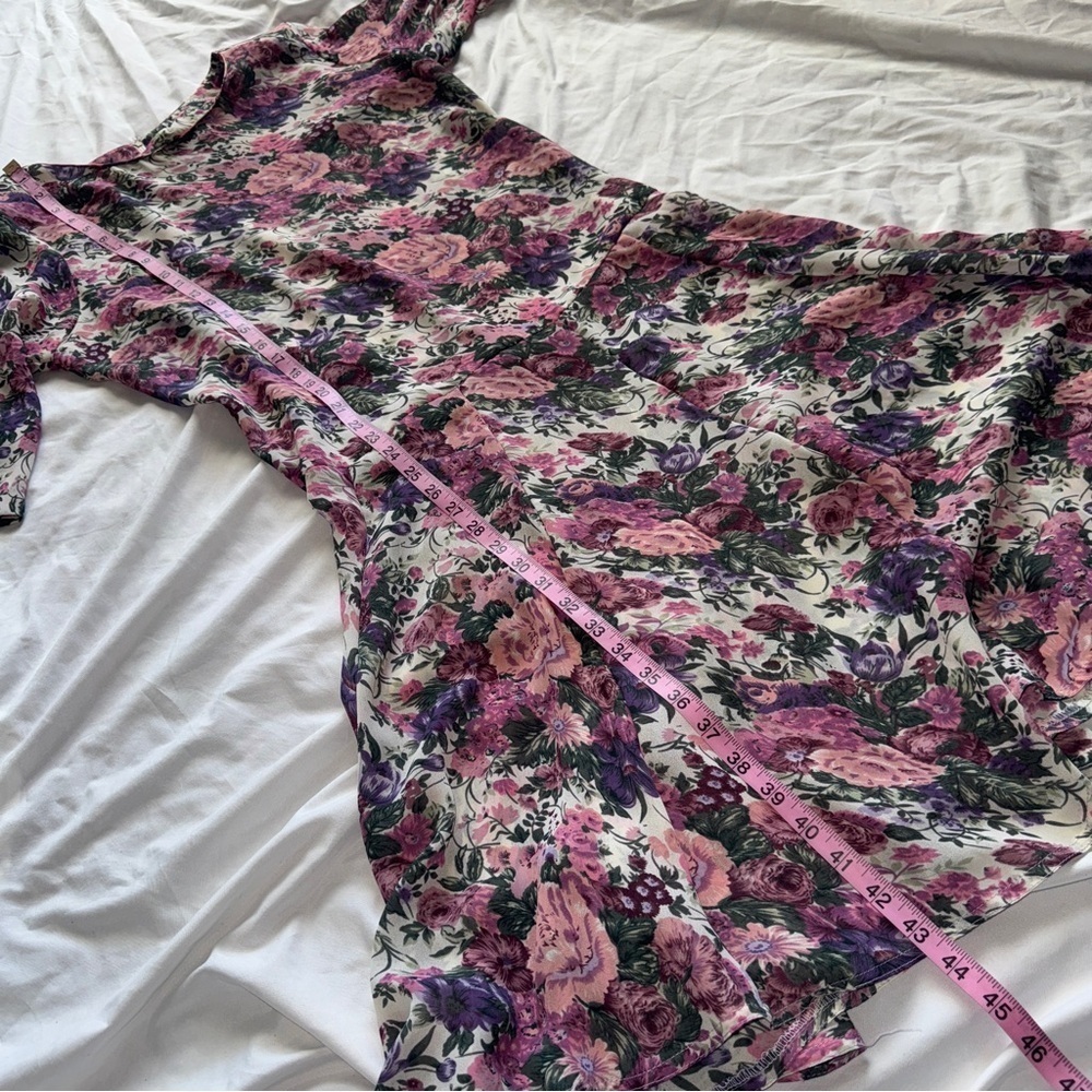 Vintage Willi of California Floral Midi Dress | Size 12 | Cottagecore Vibes 🌿🌸 - Picture 4 of 5